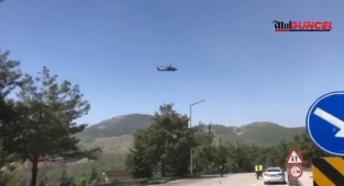 Jandarma'dan helikopterli trafik denetimi 