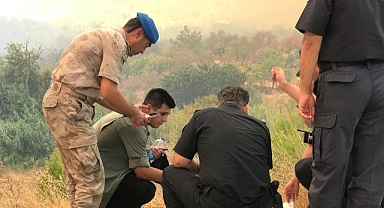 Jandarma'dan yangın söndürme çalışmalarınıa destek
