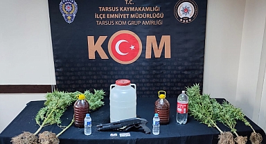 Tarsus'ta sahte içki üreten eve baskın