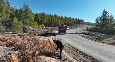 Mut’ta yangın öncesi yol kenar temizliği