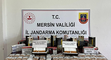 Çamlıyayla'da jandarma kaçak makaron yakaladı