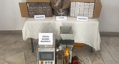 Mut'ta kaçak makaron operasyonu