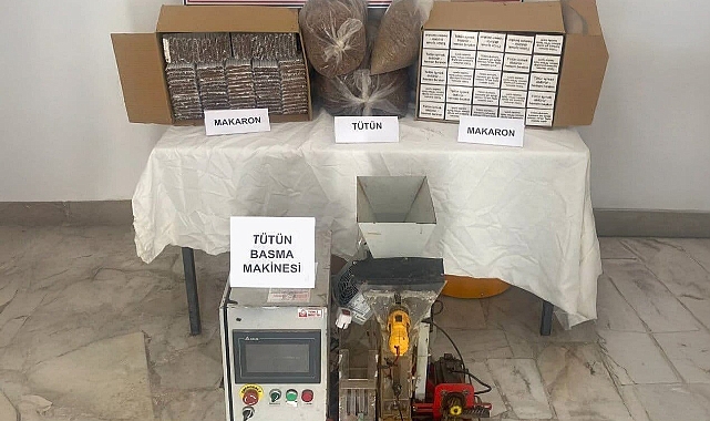 Mut'ta kaçak makaron operasyonu