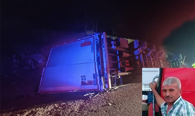 Mut'ta TIR devrildi, kazada şoför yaşamını yitirdi