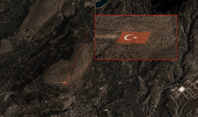 GÖKTÜRK-1 Uydusu Mut'taki Türk Bayrağı'nı görüntüledi